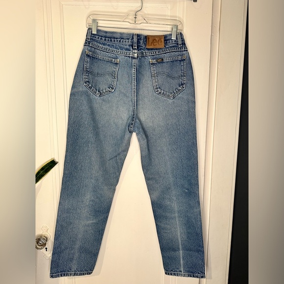 VINTAGE Lee Jeans Size 15 USA MADE Mom High Rise Faded Broken In Patina - Picture 12 of 16